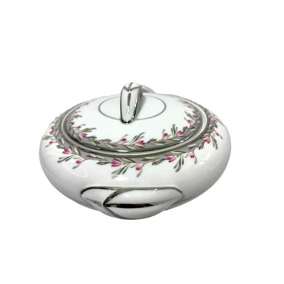 Vintage Noritake Petite 5507 Porcelain China Sugar Bowl‎ & Creamer Gray Pink - Picture 10 of 12